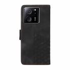 For Redmi K60 Ultra Embossed Rhombus Starry Leather Phone Case(Black) - 3