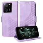 For Redmi K60 Ultra Embossed Rhombus Starry Leather Phone Case(Purple) - 1