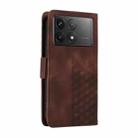 For Redmi K70 / K70 Pro Embossed Rhombus Starry Leather Phone Case(Brown) - 3