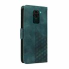 For Redmi Note 9 4G Global Embossed Rhombus Starry Leather Phone Case(Green) - 3