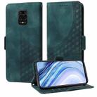 For Redmi Note 9 Pro 4G Embossed Rhombus Starry Leather Phone Case(Green) - 1