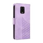 For Redmi Note 9 Pro 4G Embossed Rhombus Starry Leather Phone Case(Purple) - 3