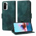 For Redmi Note 10 4G India Embossed Rhombus Starry Leather Phone Case(Green) - 1
