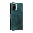 For Redmi Note 10 4G India Embossed Rhombus Starry Leather Phone Case(Green) - 3