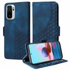 For Redmi Note 10 4G India Embossed Rhombus Starry Leather Phone Case(Blue) - 1