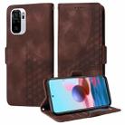 For Redmi Note 10 4G India Embossed Rhombus Starry Leather Phone Case(Brown) - 1