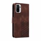 For Redmi Note 10 4G India Embossed Rhombus Starry Leather Phone Case(Brown) - 3