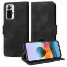 For Redmi Note 10 Pro 4G Global Embossed Rhombus Starry Leather Phone Case(Black) - 1