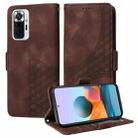 For Redmi Note 10 Pro 4G Global Embossed Rhombus Starry Leather Phone Case(Brown) - 1