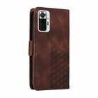 For Redmi Note 10 Pro 4G Global Embossed Rhombus Starry Leather Phone Case(Brown) - 3