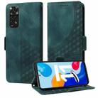 For Redmi Note 11 4G / 11S Global Embossed Rhombus Starry Leather Phone Case(Green) - 1