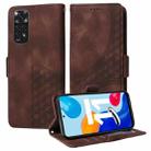 For Redmi Note 11 4G / 11S Global Embossed Rhombus Starry Leather Phone Case(Brown) - 1