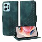 For Redmi Note 12 4G Global Embossed Rhombus Starry Leather Phone Case(Green) - 1