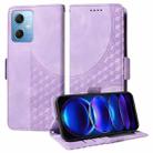 For Redmi Note 12 5G Global Embossed Rhombus Starry Leather Phone Case(Purple) - 1