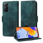 For Redmi Note 12 Pro 4G Embossed Rhombus Starry Leather Phone Case(Green) - 1