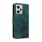 For Redmi Note 12 Pro Global Embossed Rhombus Starry Leather Phone Case(Green) - 3