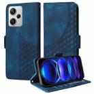 For Redmi Note 12 Pro Global Embossed Rhombus Starry Leather Phone Case(Blue) - 1