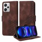 For Redmi Note 12 Pro+ Global Embossed Rhombus Starry Leather Phone Case(Brown) - 1