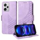 For Redmi Note 12 Pro+ Global Embossed Rhombus Starry Leather Phone Case(Purple) - 1