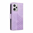 For Redmi Note 12 Explorer Embossed Rhombus Starry Leather Phone Case(Purple) - 3