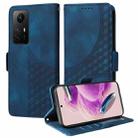 For Redmi Note 12S 4G Global Embossed Rhombus Starry Leather Phone Case(Blue) - 1
