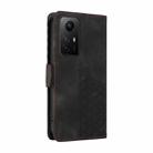 For Redmi Note 12S 4G Global Embossed Rhombus Starry Leather Phone Case(Black) - 3