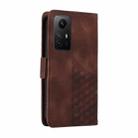 For Redmi Note 12S 4G Global Embossed Rhombus Starry Leather Phone Case(Brown) - 3