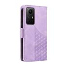For Redmi Note 12S 4G Global Embossed Rhombus Starry Leather Phone Case(Purple) - 3