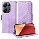 For Redmi Note 13 4G Embossed Rhombus Starry Leather Phone Case(Purple) - 1