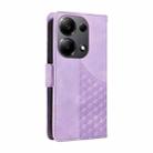 For Redmi Note 13 4G Embossed Rhombus Starry Leather Phone Case(Purple) - 3