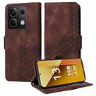 For Redmi Note 13 5G Embossed Rhombus Starry Leather Phone Case(Brown) - 1