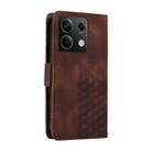 For Redmi Note 13 5G Embossed Rhombus Starry Leather Phone Case(Brown) - 3