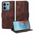 For Redmi Note 13 Pro 5G Embossed Rhombus Starry Leather Phone Case(Brown) - 1