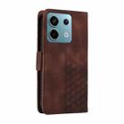 For Redmi Note 13 Pro 5G Embossed Rhombus Starry Leather Phone Case(Brown) - 3
