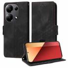 For Redmi Note 13 Pro 4G Global Embossed Rhombus Starry Leather Phone Case(Black) - 1