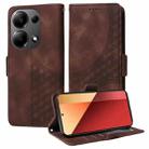 For Redmi Note 13 Pro 4G Global Embossed Rhombus Starry Leather Phone Case(Brown) - 1