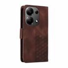 For Redmi Note 13 Pro 4G Global Embossed Rhombus Starry Leather Phone Case(Brown) - 3
