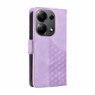 For Redmi Note 13 Pro 4G Global Embossed Rhombus Starry Leather Phone Case(Purple) - 3