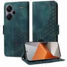 For Redmi Note 13 Pro+ 5G Embossed Rhombus Starry Leather Phone Case(Green) - 1