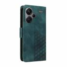 For Redmi Note 13 Pro+ 5G Embossed Rhombus Starry Leather Phone Case(Green) - 3