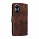 For Redmi Note 13 Pro+ 5G Embossed Rhombus Starry Leather Phone Case(Brown) - 3