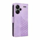 For Redmi Note 13 Pro+ 5G Embossed Rhombus Starry Leather Phone Case(Purple) - 3