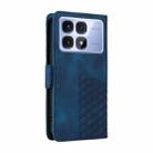 For Redmi K70 Ultra Embossed Rhombus Starry Leather Phone Case(Blue) - 3