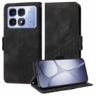 For Redmi K70 Ultra Embossed Rhombus Starry Leather Phone Case(Black) - 1