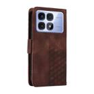 For Redmi K70 Ultra Embossed Rhombus Starry Leather Phone Case(Brown) - 3