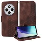 For Redmi 14C 4G Embossed Rhombus Starry Leather Phone Case(Brown) - 1