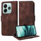 For Redmi Note 14 5G Embossed Rhombus Starry Leather Phone Case(Brown) - 1