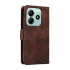 For Redmi Note 14 5G Embossed Rhombus Starry Leather Phone Case(Brown) - 3