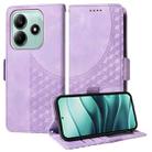 For Redmi Note 14 5G Embossed Rhombus Starry Leather Phone Case(Purple) - 1