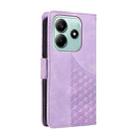 For Redmi Note 14 5G Embossed Rhombus Starry Leather Phone Case(Purple) - 3